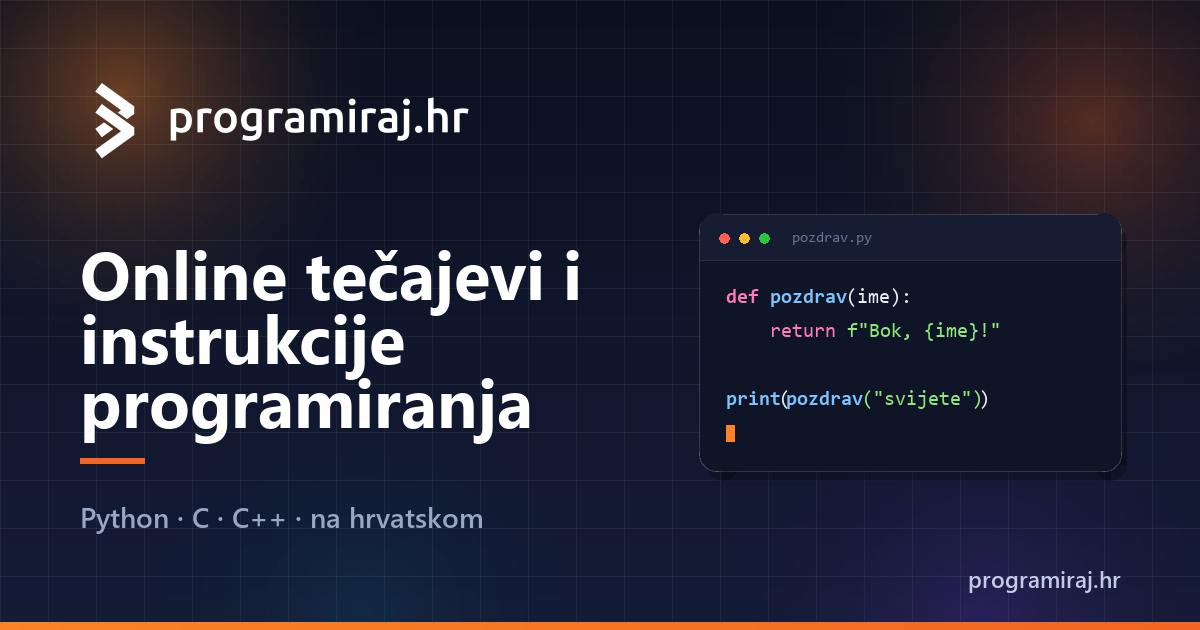 programiraj.hr - Online tečajevi i instrukcije programiranja